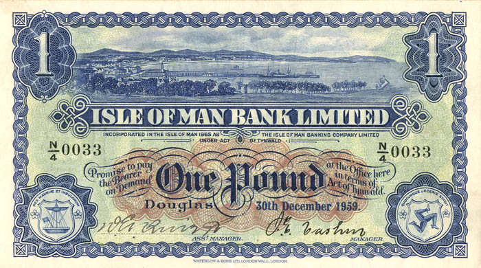 Isle of Man - 1 Pound - P-6d -1959 dated Foreign Paper Money